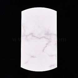 Paper Pillow Boxes, Gift Candy Packing Box, Marble Texture Pattern, White, Box: 12.5x7.6x1.9cm, Unfold: 14.5x7.9x0.1cm(CON-L020-03A)