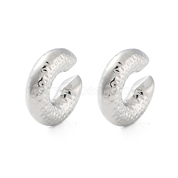Donut Brass Cuff Earrings, Long-Lasting Plated, Cadmium Free & Lead Free, Platinum, 25x7.5mm(EJEW-Q811-41P)