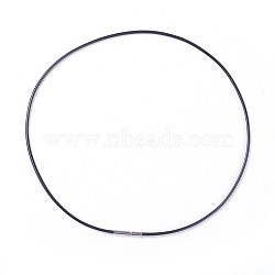 Waxed Polyester Cord Necklace Making, with 304 Stainless Steel Clasps, Black, 22.04 inch(56cm), 2mm(MAK-I011-05-C-01)