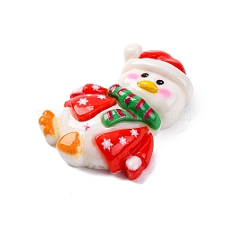 Christmas Duck Theme Opaque Resin Cabochons, Santa Claus, 31.5x25x8mm(RESI-Q010-03A)