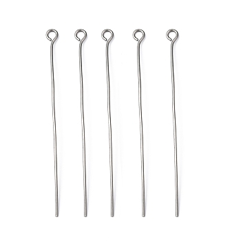 304 Stainless Steel Eye Pin, Stainless Steel Color, 50mm, Hole: 2mm, Pin: 0.7mm
