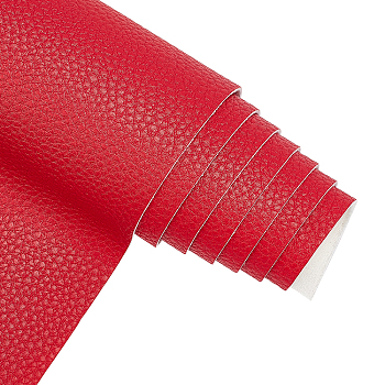 Imitation Leather Fabric, for Garment Accessories, Red, 135x30x0.12cm