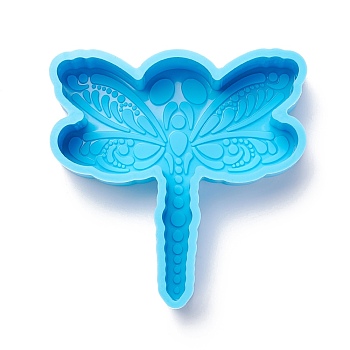 Dragonfly DIY Decoration Silicone Molds, Resin Casting Molds, For UV Resin, Epoxy Resin Jewelry Making, Deep Sky Blue, 95x96x31mm