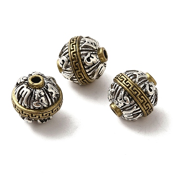 Tibetan Style Brass Beads, Round, Antique Bronze, 12x11.8mm, Hole: 2mm