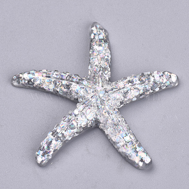 41mm Clear Starfish Resin Cabochons