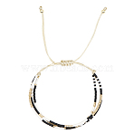 Miyuki Glass Seed Triple Layer Braided Bead Bracelet for Women, Black, 11 inch(28cm)(BJEW-A22-12-22-C)
