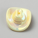 UV Plated Opaque Acrylic Beads, Iridescent, Cowboy Hat, Yellow, 34.5x29x13mm, Hole: 3mm(OACR-WH20021-002F)