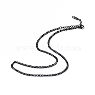 304 Stainless Steel Curb Chain Necklace for Men Women, Gunmetal, 15.79 inch(40.1cm)(NJEW-K245-018A)