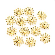 Iron Bead Caps, Flower, Golden, 12~14x3.5mm, Hole: 1.5mm(IFIN-D001-G)