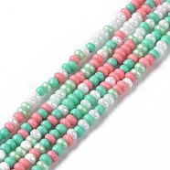 Glass Seed Bead Strands, Round Hole, Round, Medium Turquoise, 2.5~3x1.8~2.5mm, Hole: 1mm, about 191~200pcs/strand, 16.06~16.26 inch(40.8~41.3cm)(LAMP-B021-04F)