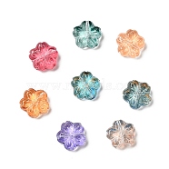 Transparent Normal Glass Beads, Flower, Mixed Color, 13x13.5x6mm, Hole: 1.2mm(X-GLAA-C022-01)