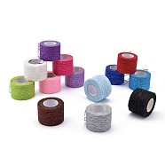 Sparkle Lace Fabric Ribbons, with Glitter Powder, for Wedding Party Decoration, Skirts Decoration Making, Mixed Color, 2 inch(5cm), 10 yards/roll(OCOR-K004-C)