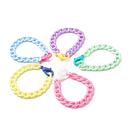 Opaque Acrylic Curb Chain Bracelets, Mixed Color, 7-1/2 inch(19cm)(BJEW-JB06597)