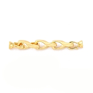 Brass Fold Over Clasps, Real 18K Gold Plated, 63mm(KK-P291-18G)