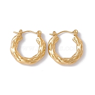Ion Plating(IP) 304 Stainless Steel Thick Hoop Earrings for Women, Golden, 20x20x3.5mm, Pin: 0.6mm(EJEW-E199-10G)