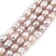 Natural Cultured Freshwater Pearl Beads Strands, Rice, Grade A+, Thistle, 3~4mm, Hole: 0.5mm, about 26~39pcs/strand, 7.09''~7.28''(18~18.5cm)(PEAR-P062-04A)