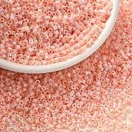 Cylinder Seed Beads, Opaque Colours Luster, Uniform Size, PeachPuff, 2x1.3~1.5mm, Hole: 0.8~1mm, about 40000pcs/bag, 450g/bag(SEED-H001-B05)