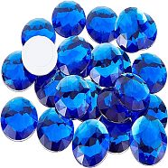 Self-Adhesive Acrylic Rhinestone Stickers, for DIY Decoration and Crafts, Faceted, Half Round, Blue, 30x6mm, 50pcs/box(DIY-FG0001-23F)