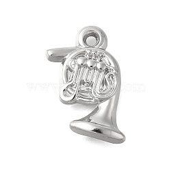 Anti-Tarnish 304 Stainless Steel Pendants,  Trumpet Charm, Stainless Steel Color, 17.5x13x3mm, Hole: 1.5mm(STAS-D192-13P)