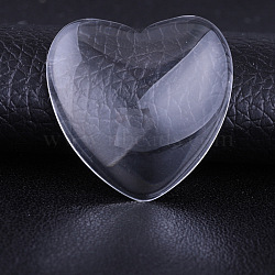 Transparent Glass Cabochons, Heart, 30mm(GLAA-TAC0024-14A)