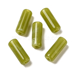 Transparent Acrylic Beads, Column, Olive, 18x7mm, Hole: 2.5mm, about 787pcs/500g(OACR-A021-09F)