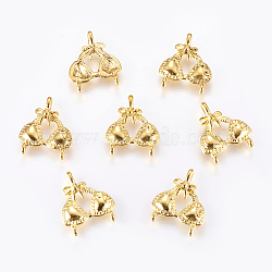 Alloy Chandelier Component Links, 3 Loop Connectors, Lead Free and Cadmium Free, Bikini, Golden, 23x20x3mm, Hole: 2mm(ECC090Y-G)