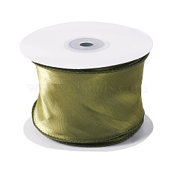 Polyester Mesh Ribbon, Craft Decorative Ribbon for Bowknot Making, Bouquets Decor, Gift Wrapping, Olive, 2-3/8 inch(60mm), about 10.94 Yards(10m)/Roll(SRIB-TAC0002-29A-02)