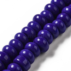 Handmade Lampwork Beads Strands, Rondelle, Mauve, 9~10x4.5~5mm, Hole: 2.5~3mm, about 68~71pcs/strand, 14.17~16.14 inch(36~41cm)(LAMP-G156-20F)