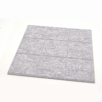 Sound-absorbing Felt Board, Photo Wall Stickers, with Adhesive Back, for Wall Decoration, Square, Silver, 30x30x0.9cm
