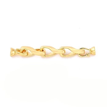 Brass Fold Over Clasps, Real 18K Gold Plated, 63mm