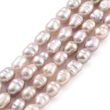 Natural Cultured Freshwater Pearl Beads Strands, Rice, Grade A+, Thistle, 3~4mm, Hole: 0.5mm, about 26~39pcs/strand, 7.09''~7.28''(18~18.5cm)