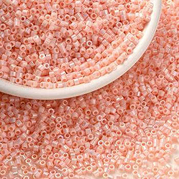 Cylinder Seed Beads, Opaque Colours Luster, Uniform Size, PeachPuff, 2x1.3~1.5mm, Hole: 0.8~1mm, about 40000pcs/bag, 450g/bag