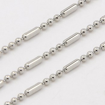 304 Stainless Steel Ball Chains, Decorative Ball Beaded Chain, Stainless Steel Color, 1.5mm