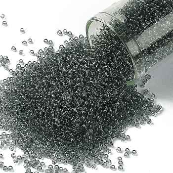 TOHO Round Seed Beads, Japanese Seed Beads, (9) Transparent Black Diamond, 15/0, 1.5mm, Hole: 0.7mm, about 3000pcs/10g