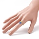 Glass & Brass Braided Fruit Finger Ring for Women(RJEW-TA00047-01)-3