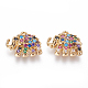Brass Micro Pave Cubic Zirconia Charms(ZIRC-L075-41G)-1
