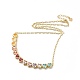 Colorful Cubic Zirconia Heart Pendant Necklace(NJEW-E074-03G)-1