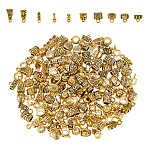 150Pcs 10 Style Tibetan Style Alloy Tube Bails, Loop Bails, Flower & Tube & Flat Round & Leaf, Antique Golden, 6.5~14x6.5~8x3.5~7.5mm, Hole: 1.4~2mm, Inner Diameter: 2.8~4.7mm, 15Pcs/style(FIND-DC0004-78)