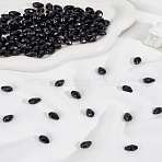 2 Strands Crystal Glass Beads Strands, Faceted, Teardrop, Black, 12x8mm, Hole: 1mm, about 60pcs/strand, 27.10 inch(68.83cm)(GLAA-LP0001-10)