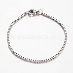 Tarnish Resistant 304 Stainless Steel Venetian Chains Bracelets, Stainless Steel Color, 7-1/2 inch(190mm)(BJEW-JB01965)