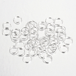 Iron Open Jump Rings, Silver Color Plated, 21 Gauge, 8x0.7mm, Inner Diameter: 6.6mm, about 430pcs/50g(X-IFIN-A018-8mm-S)