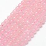 Natural Rose Quartz Beads Strands, Round, 3mm, Hole: 0.5mm, about 125pcs/strand, 40cm(G-N0195-04-3mm)