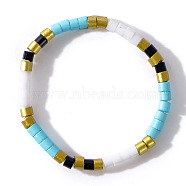 Fashionable Casual Beaded Ring, Iron Core and Rice Beads Ring for Women, Colorful(WH2928-3)