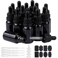 DIY Essential Oil Bottle Kit, with Empty Glass Dropper Bottles, Plastic Funnel Hopper & Dropper, Chalkboard Sticker Labels, Black, 200x150x100mm(DIY-BC0010-93B)