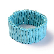 Synthetic Turquoise Stretch Bracelets, Dyed, Medium Turquoise, 2-1/8 inch(5.5cm)(BJEW-L667-03)