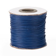 Waxed Polyester Cord, Bead Cord, Prussian Blue, 0.5mm, about 169.51~174.98 Yards(155~160m)/Roll(YC-0.5mm-138)