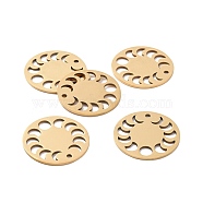 201 Stainless Steel Pendants, Laser Cut, Phase of the Moon, Golden, 23x1mm, Hole: 1.8mm(STAS-S105-LA276)