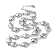 Non-Tarnish 304 Stainless Steel Teardrop Link Necklaces, Stainless Steel Color, 16.73 inch(42.5cm)(NJEW-I126-05P)