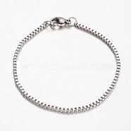 316 Surgical Stainless Steel Venetian Chains Bracelets, Stainless Steel Color, 7-1/2 inch(190mm)(BJEW-JB01965)