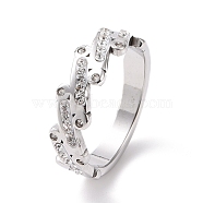 Crystal Rhinestone Oval Bar Finger Ring, 304 Stainless Steel Jewelry for Women, Stainless Steel Color, US Size 6~9(16.5~18.9mm)(RJEW-D120-04P)